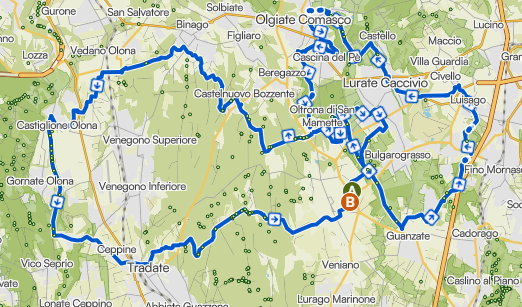 Ciclisti su sterrato lungo il fiume Olona